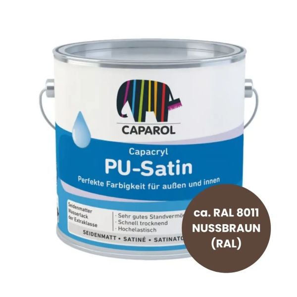 Restposten – Caparol Capacryl PU-Satin – 0,375 Liter – RAL 8011 NUSSBRAUN (RAL)