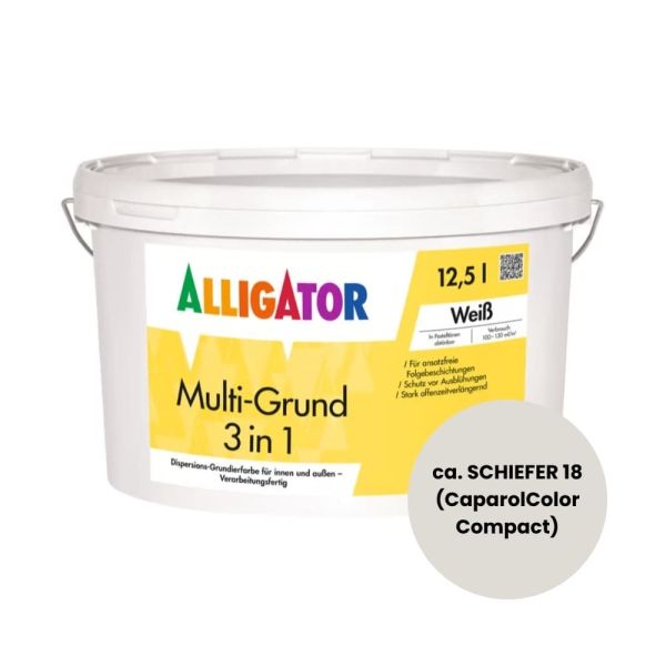 Restposten – Alligator Multi-Grund 3 in 1 – 2,5 Liter – Schiefer 18 (CaparolColor Compact)
