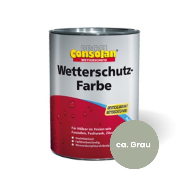 Restposten – Consolan Wetterschutz-Farbe Profi – 2,5 Liter – Grau