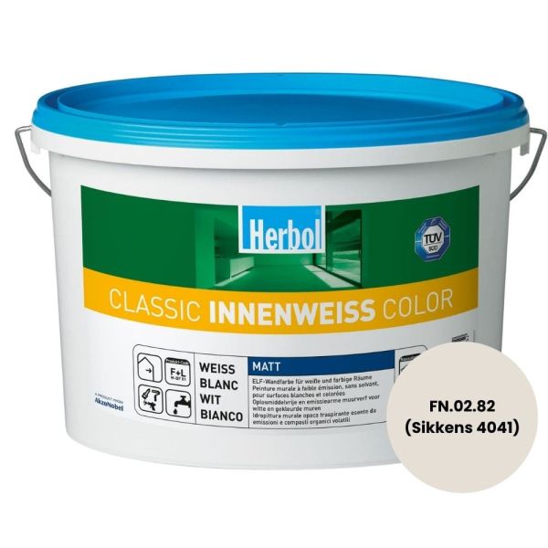 Restposten – Herbol Classic Innenweiss Color Wandfarbe – 12,5 Liter – FN.02.82 (Sikkens 4041)