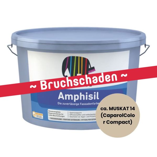 Restposten – Caparol Amphisil Fassadenfarbe – 12,5 Liter – MUSKAT 14 – Bruchschaden