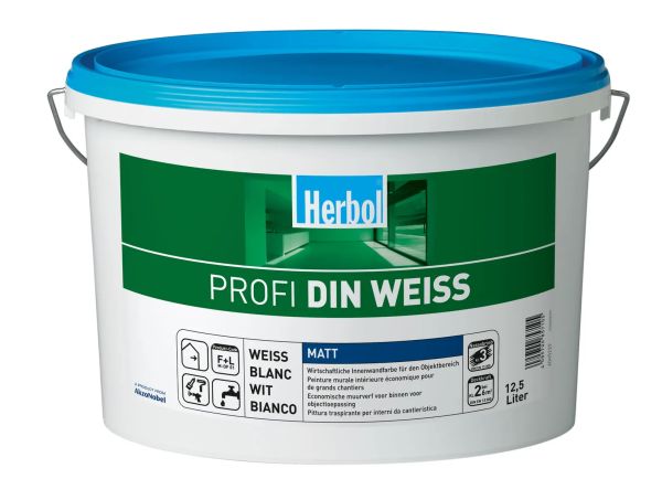 Herbol Profi DIN Weiss Wandfarbe – 12,5 Liter