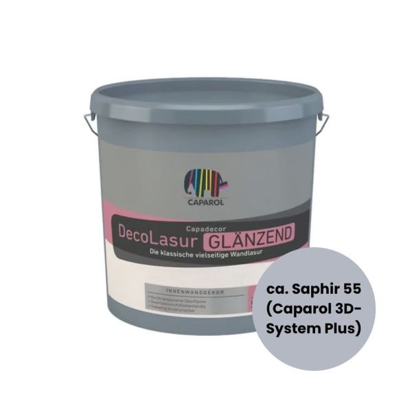 Restposten – Caparol DecoLasur Glänzend – 2,5 Liter – Saphir 55 (Caparol 3D-System Plus)