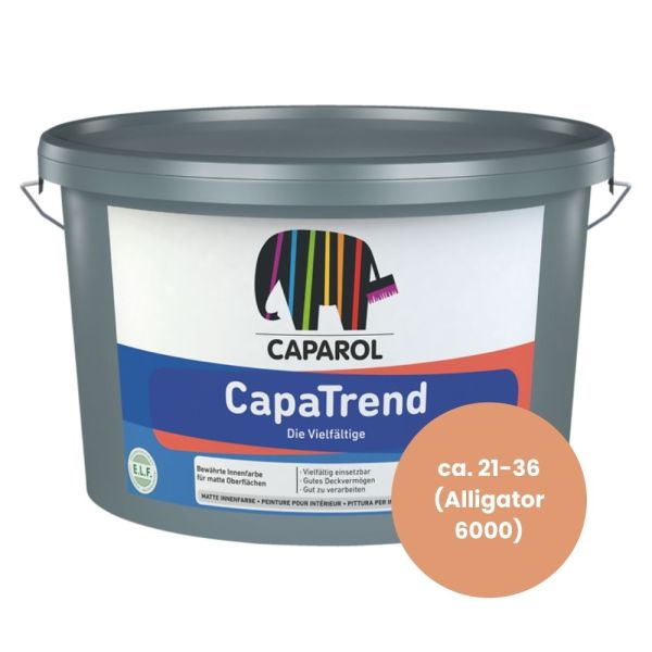 Restposten – Caparol CapaTrend Wandfarbe 7,5 Liter – ca. 21-36 (Alligator 6000)