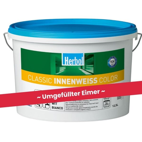 Restposten – Herbol Classic Innenweiss Color – Weiß – Umgefüllter Eimer ca. 5 Liter