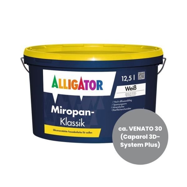 Restposten – Alligator Miropan-Klassik Fassadenfarbe – ca. 4 Liter – VENATO 30 (3D-System Plus)