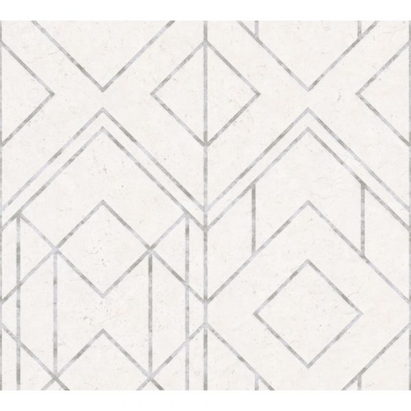AS Creation Geometrische Tapete Weiß Grau 866-378691 - 10,05 m x 0,53 m
