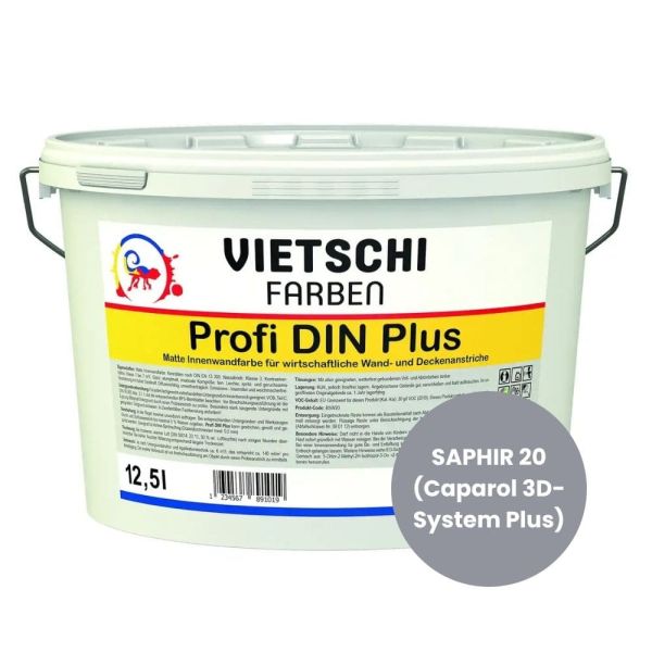 Restposten – VIETSCHI Profi DIN Plus – Wandfarbe mit bester Deckkraftklasse – 5 Liter – SAPHIR 20