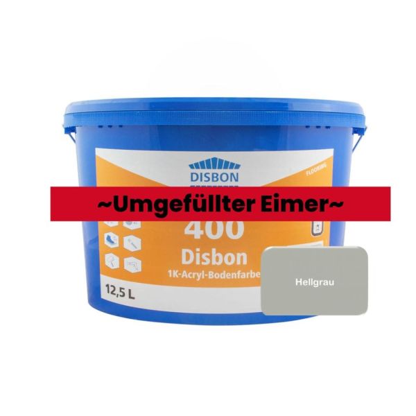 Restposten – Disbon 400 1K – Acryl Bodenfarbe – Hellgrau – ca. 2 Liter – Umgefüllter Eimer