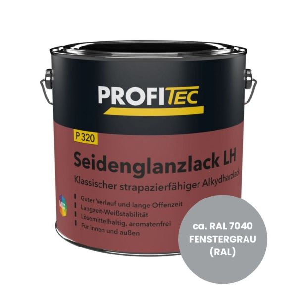 Restposten – ProfiTec P 320 Seidenglanzlack LH – 1 Liter – RAL 7040 FENSTERGRAU (RAL)