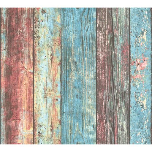 AS Creation Tapete in Holzoptik Bunt Blau 866-307231 - 10,05 m x 0,53 m