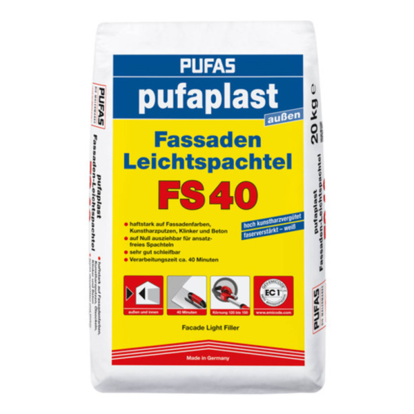 Pufas pufaplast Fassaden-Leichtspachtel FS40 – 20 kg