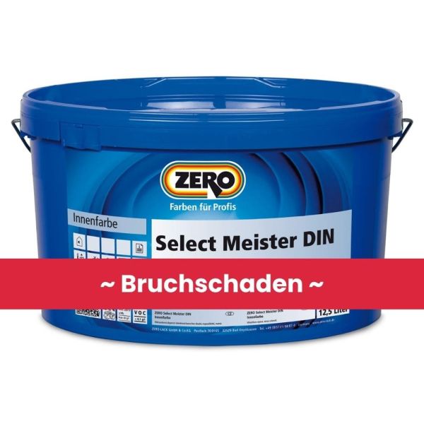 Restposten – Zero Select Meister DIN Wandfarbe – Bruchschaden – ca. 12,5 Liter