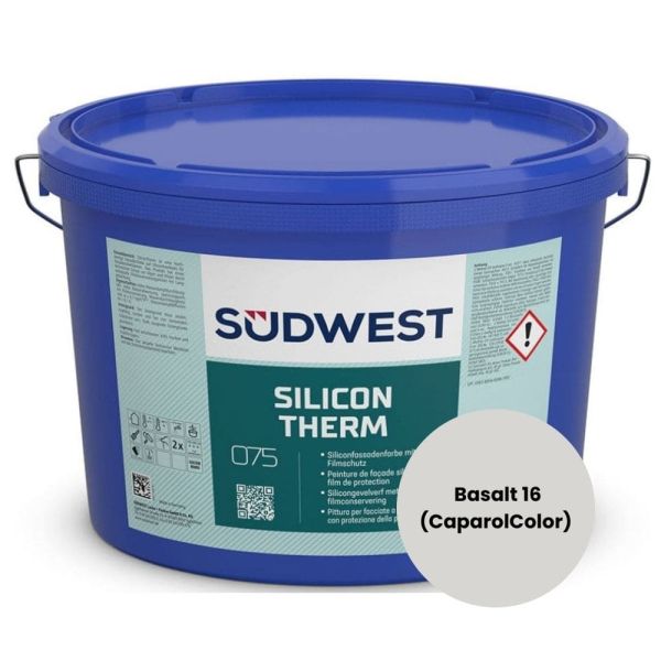 Restposten – Südwest SiliconTherm Fassadenfarbe – 5 Liter – Basalt 16 (CaparolColor)
