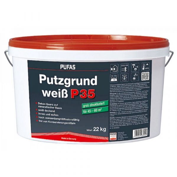 Pufas Putzgrund weiß P35 grob