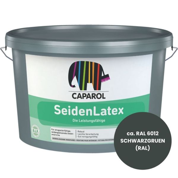 Restposten – Caparol SeidenLatex Wandfarbe – 2,5 Liter – ca. RAL 6012 SCHWARZGRUEN (RAL)